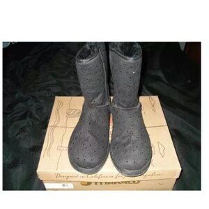 Makalu Black Boots Sparkle Devi Faux Fur Shoes Slippers Size 10 Festival Winter